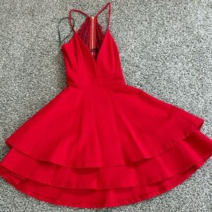 Red Sweet Heart Skater Dress